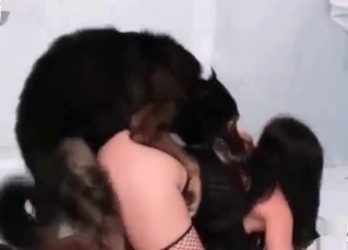Twisted slut enjoying this sweet dog