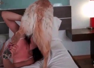Shaggy doggo fucking a hot cunt