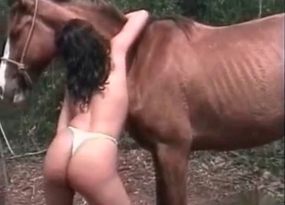 Twisted horse enjoying oral fucking